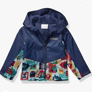 Columbia | Kids Infant Steens Mountain Overlay Hooded Jacket | Navy 12-18 Months